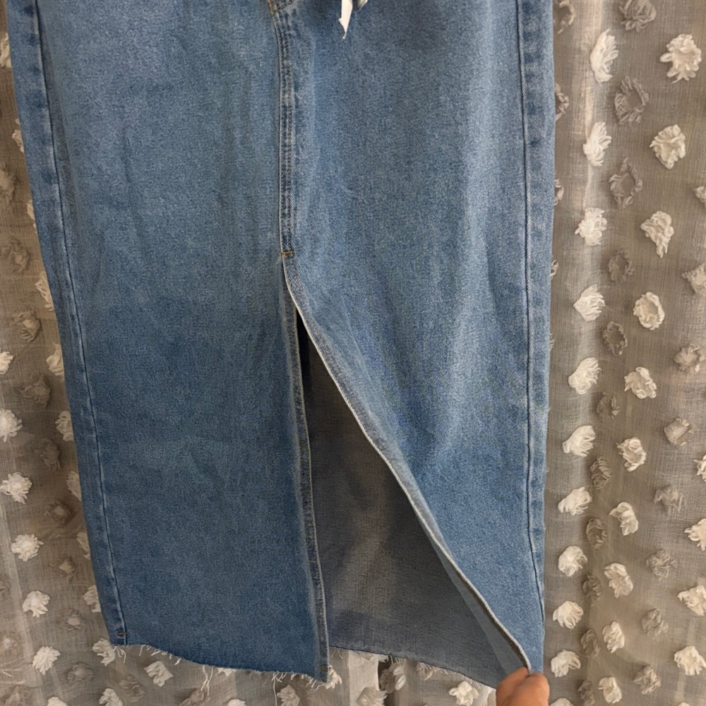 Lafayette 148 New York Blue Denim Maxi Skirt - Picture 5 of 9